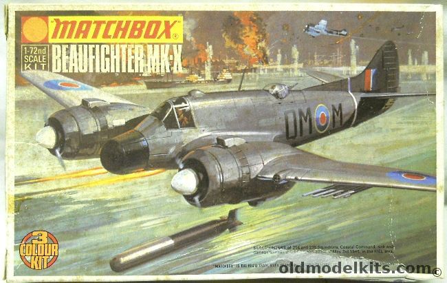 Matchbox 1/72 Beaufighter Mk-X - RAF Coastal Command 254 Sq 1945 or 144 Sq 1945, PK103 plastic model kit